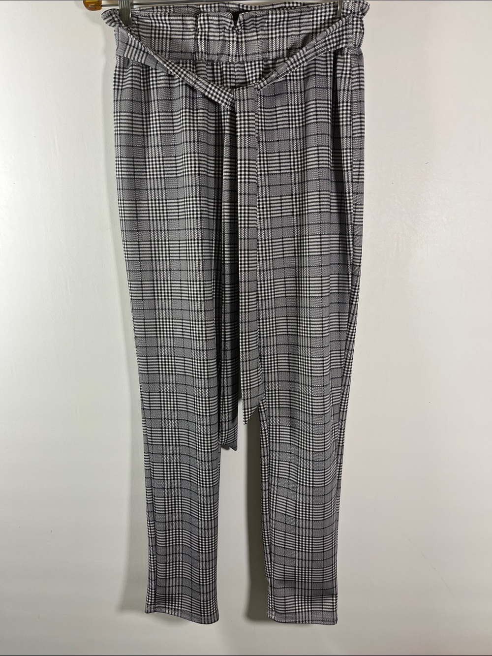 SHEIN Women Pants Black & White Elastic w Tie Waist Size M